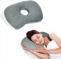 PODUSZKA REGULOWANA DLA OSÓB ŚPIĄCYCH NA BOKU Z OTWOREM NA UCHO SZARA