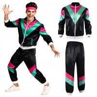 STRÓJ dres retro dresy lata 70 80 kostium DISCO przebranie CZARNY