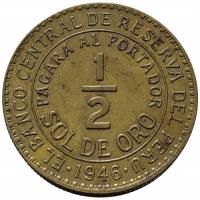 44759. Peru - 1/2 sola - 1946r.