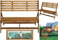 Складная деревянная садовая скамья 102, 5x47x88 см