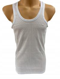 Podkoszulka męska bawełniana biała prążek