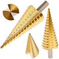 WIERTŁO STOŻKOWE STOPNIOWE STOPNIOWANE CHOINKOWE HSS TYTAN 4-32MM WIERTŁA