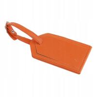 1 sztuka przywieszka bagażowa ze skóry PU Walizka podróżna ID Etykieta Tag bezpieczeństwa Pomarańczowy