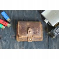 Ładownica myśliwska na amunicje śrutową skórzana jasny brąz