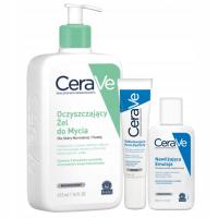 CeraVe Oczyszczający Żel do Mycia 473ml + Odbudowujący Krem pod Oczy 14g