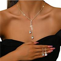 Zestaw Biżuterii Komplet Kolczyki Naszyjnik Ślubny Srebrny Cyrkonie