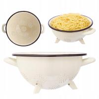 Cedzak emaliowany durszlak sitko kuchenne do odcedzania Silesia 22,5 cm