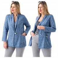 Женская элегантная куртка с карманами польский производитель плюс размер