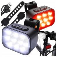 LAMPA ROWEROWA 500LM 200LM ZESTAW 20 LED PRZÓD TYŁ NA ROWER USB C IP65