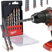 8x ZESTAW WIERTEŁ 3-10 mm Betonu Wiertła Płytek Ceramiki Spiralne Widiowe