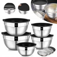 Miski Ze Stali Nierdzewnej, 5 Szt Zestaw Misek Kuchennych Metalowe Miski