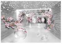 Фото обои 3D оптический туннель цветы доски спальня гостиная обои 368X254