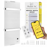 Grzejnik elektryczny dekoracyjny ŁAZIENKOWY Ścienny Szklany SUSZARKA Biały