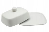 Maselniczka porcelanowa z pokrywą biała maselnica