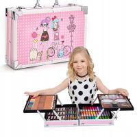 Набор для рисования для детей девочек художественный пластиковый чемодан