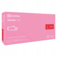 Rękawiczki medyczne nitryl Mercator Medical Nitrylex Pink L różowe 100 szt