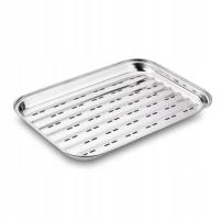 TACA Stalowa do GRILLOWANIA do PIECZENIA Prostokąt Tadar BBQ 34,5x24x2,5 cm