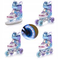 Rolki Meteor Mermaid 4w1 białe fioletowe niebieskie 70 mm 82A