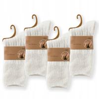 Skarpetki damskie KASZMIROWE ciepłe wełniane skarpety długie NATURALNE