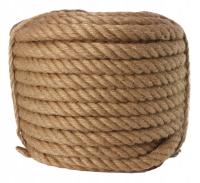 Джутовая веревка витая 3-жильная натуральная коричневая парусная веревка 22 мм 10 м