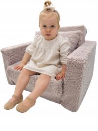 FOTELIK DLA DZIECI ROZKŁADANY FOTEL BARANEK BOUCLE PUFA