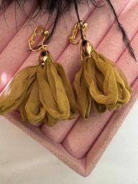 Klipsy do uszu długie materiałowe zwiewne c74