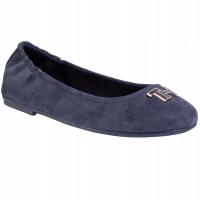 -33% TOMMY HILFIGER BALERINY TH HARDWARE BALLERINA FW0FW04768 GRANATOWY