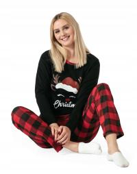 Świąteczna Dwuczęściowa Piżama Bawełniana Damska Prezent 4016