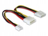 Kabel Zasilający Molex 4-pin wt>Molex 4pin gn + FDD 20cm