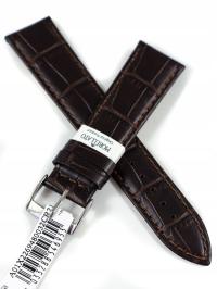 Brązowy pasek XL do zegarka Morellato - 21 mm skóra cielęca wzór aligatora
