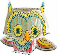 Kolorowanka 3D do złożenia i malowania kartonowa Sowa dla dzieci