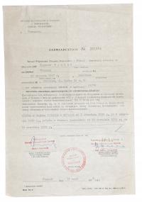 ZAŚWIADCZENIE - ZBOWiD weteran kampanii wrześniowej 1939 obozy jenieckie