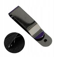 Metalowy Klips do Paska – Podłużny kolor Czarny Nikiel 16x68 mm