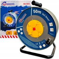 Удлинитель барабанный, садовый Рейнджерс 50 м 4 шт. розетки черный