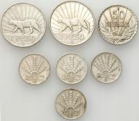 Urugwaj. Lot monet - 7 sztuk - SREBRO