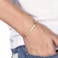 ЗОЛОТОЙ ХИРУРГИЧЕСКАЯ СТАЛЬ ГАДЮКА КЛАССИЧЕСКИЙ ПЛОСКИЙ БРАСЛЕТ