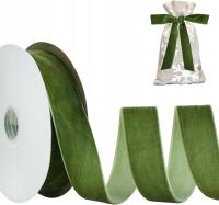 WSTĄŻKA ZIELONA TAŚMA 5CM X10 M DEKORACYJNA OZDOBNA DO PAKOWANIA