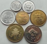 Непал-монеты-набор-7 шт.