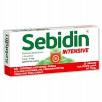 Sebidin Intensive 5 mg + 5 mg, bez cukru, 20 tabletek do ssania KRÓTKA DATA