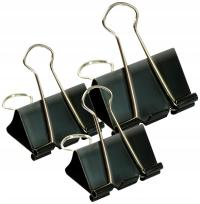 Скрепки зажимы офисные аксессуары 32 мм набор 24 шт черный