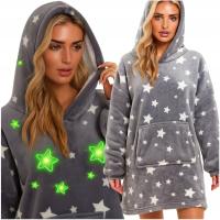 Теплая толстовка KOCOBLUZA XXL одеяло оверсайз 2в1 толстая длинная меховая толстовка