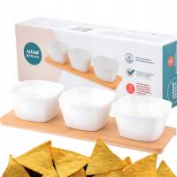 ALTOM MISECZKI DO DIPÓW Z PORCELANY 150 ML NA BAMBUSOWEJ PODSTAWIE 3 EL