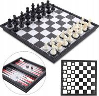 Peradix 3 w 1 szachy magnetyczne backgammon Tryktrak gra planszowa DEFEKT