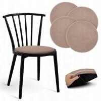 4x PODUSZKA NA KRZESŁO MARIE FUTRO OKRĄGŁA 37 CM MIĘKKA WYGODNA SIEDZISKO