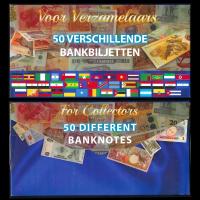 Zestaw 50 sztuk Banknotów Świata UNC w Stylowym Pudełku