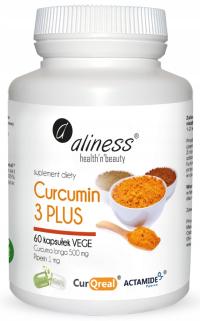 Aliness Curcumin C3 куркума 500mg PIPERYNA1mg антиоксидант VEGE 60K память