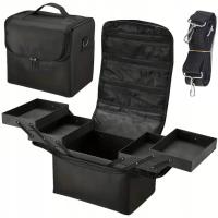 Organizer Kuferek Schowek Rozkładany Na Kosmetyki Torba Kosmetyczka Czarny