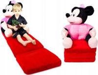 PLUSZOWY FOTEL ROZKŁADANY PUFA FOTELIK dziecka MEGA DUŻA plusz myszka Minni