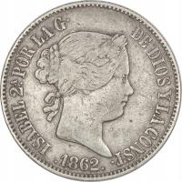 5.fu.HISZPANIA, IZABELA II, 10 REALI 1862