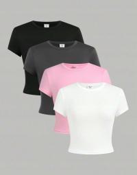 SHEIN TOP KRÓTKI RĘKAW CASUAL 3-PACK ZRI S03__166-172